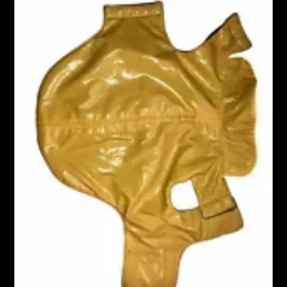 Legitimutt Yellow Dog Raincoat 14” Waterproof Fleece Lined Adjustable Leash Hole